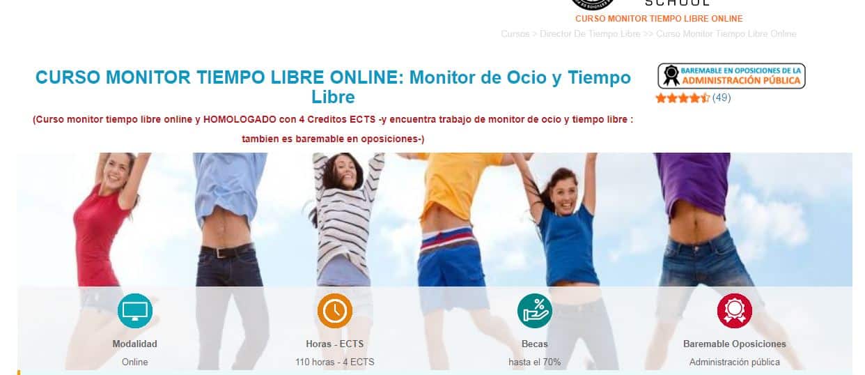 Curso monitor tiempo libre online Euroinnova