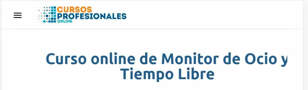 Curso online de Monitor de Ocio y Tiempo Libre Cursos Profesionales