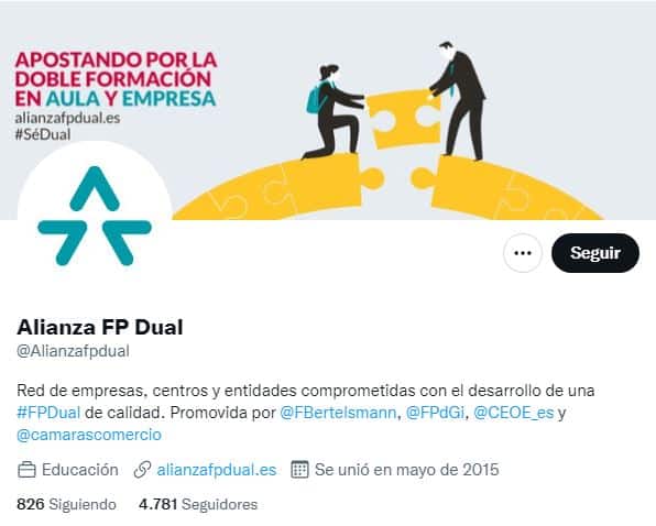 Alianza FP Dual Formación Profesional twitter