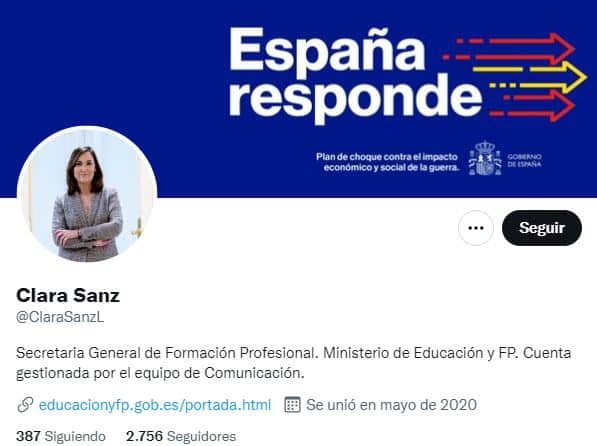 Clara Sanz Formación Profesional twitter