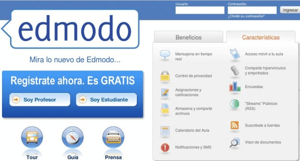 Usos de Edmodo como aula virtual, red social y blog