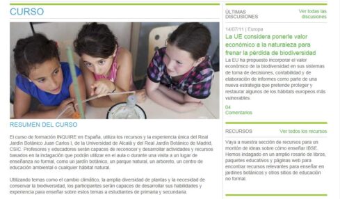 Curso Inquire Para La Enseñanza Sobre La Biodiversidad 2