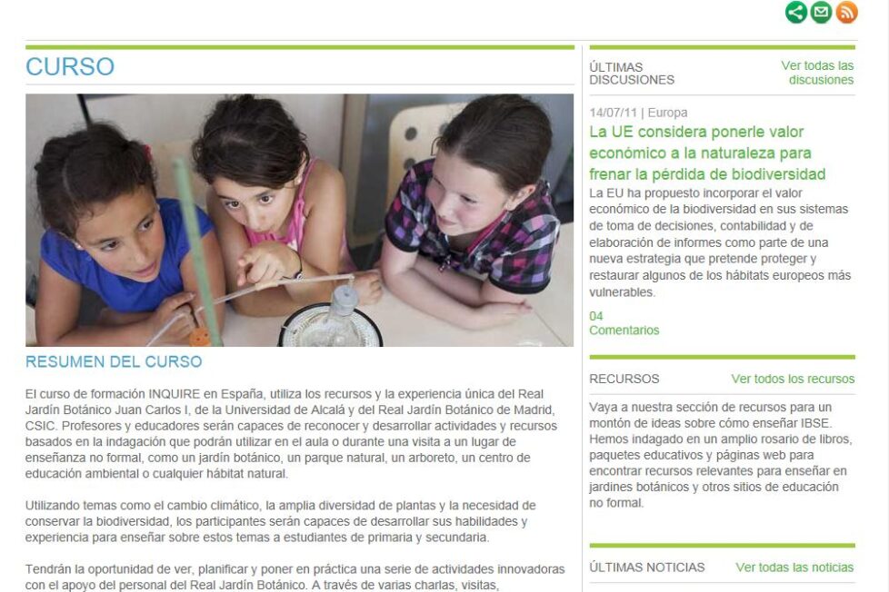 Curso Inquire Para La Enseñanza Sobre La Biodiversidad 2