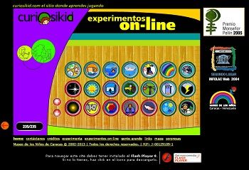Curiosikid, experimentos on line