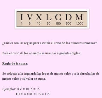 números romanos. Recursos para Primaria 