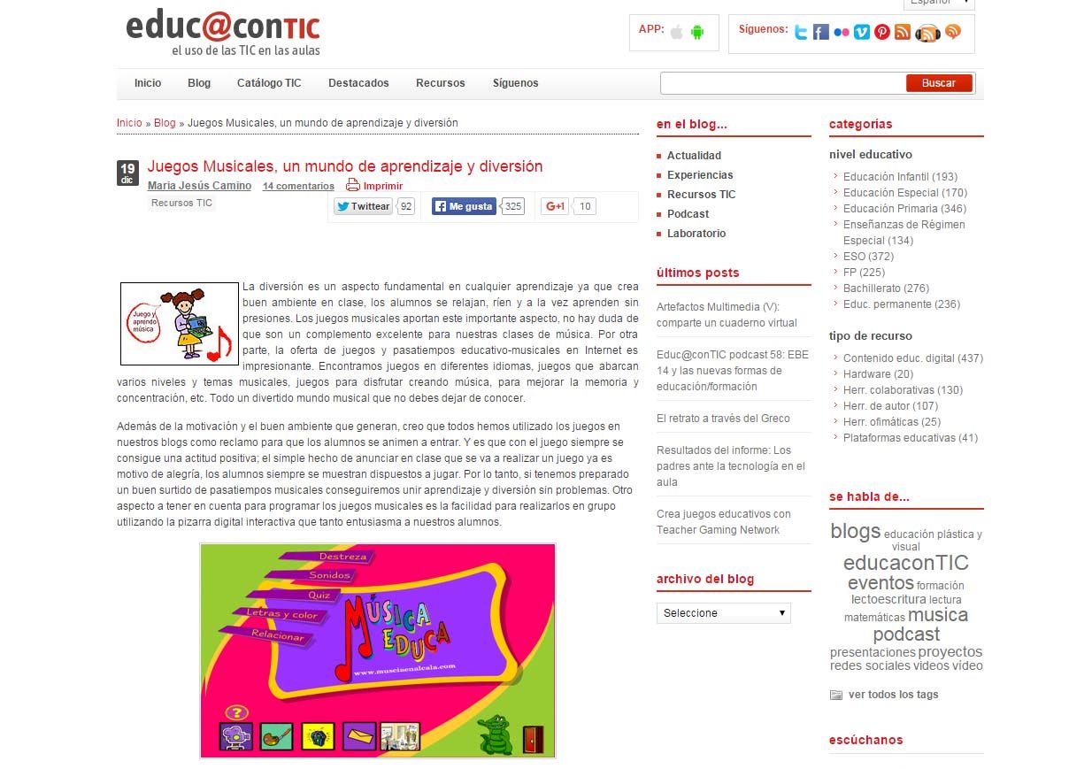 EDUCACONTIC Blogs de música