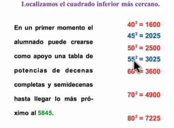 Raíces cuadradas ABN