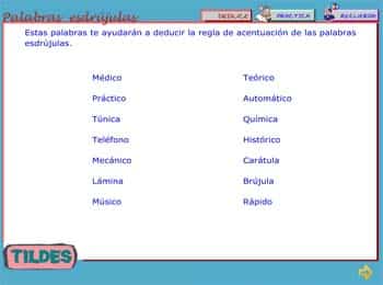 Palabras esdrújulas