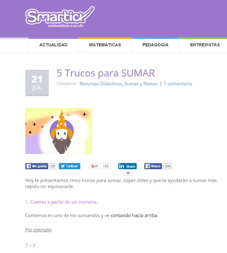 SNARTICK sumas en Primaria