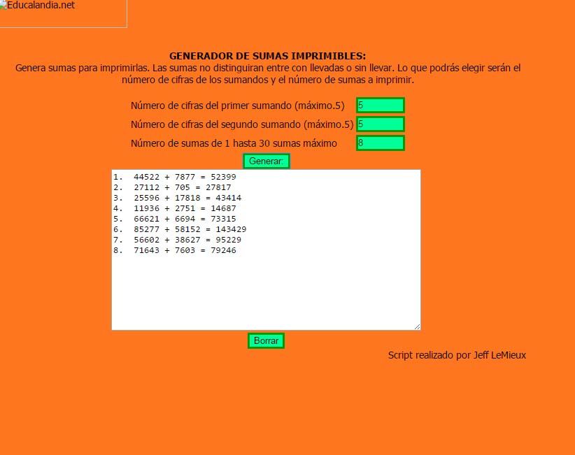 Portal Sumas En Primaria