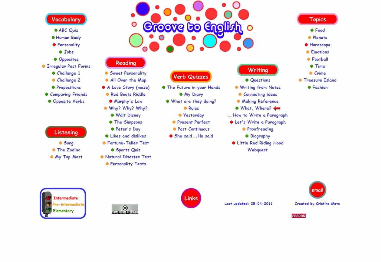 GROOVE TO ENGLISH webs para aprender inglés