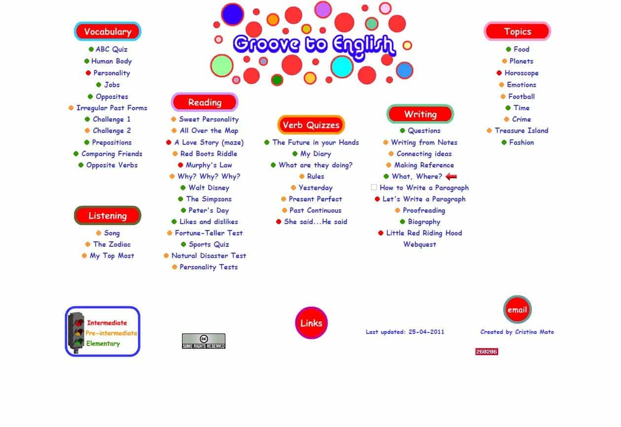 GROOVE TO ENGLISH webs para aprender inglés