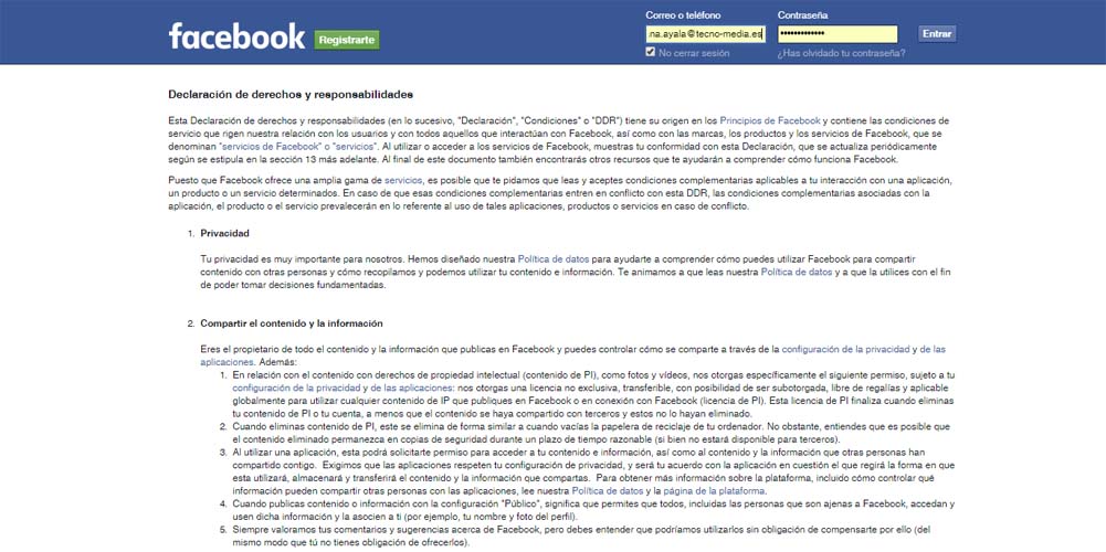 Seguridad Facebook
