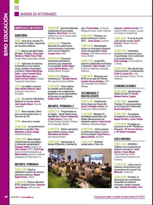 ¡Agenda De Actividades De Simo Educación 2015!, Una Cita Imprescindible