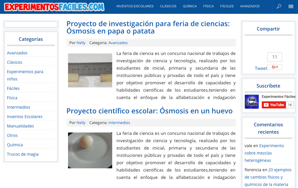 experimentos fáciles de física y química