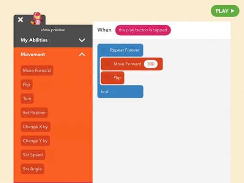 Hopscotch programación en iPad