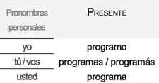 Programar conjugación