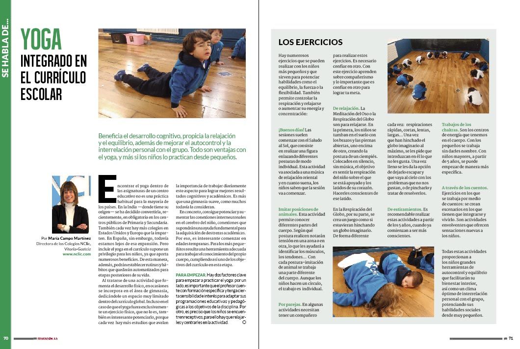 se habla de yoga en curriculo escolar