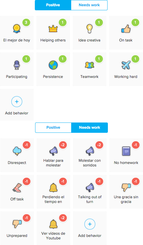 Behaviours In Classdojo