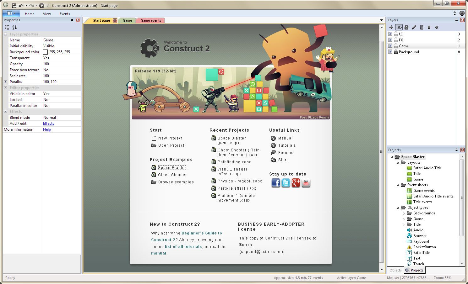 Construct 2 editor crear videojuegos sin saber programar