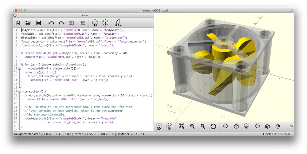 OpenSCAD- programas gratis de diseño Cad