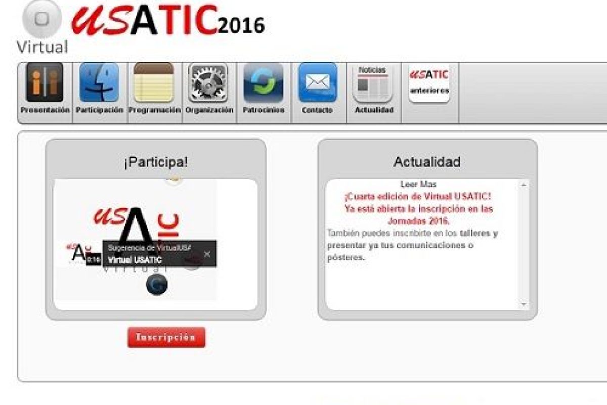 Jornadas Virtuales USATIC 2016: conferencias y talleres on line sobre el aprendizaje con TIC Jornadas Virtuales USATIC 2016: conferencias y talleres on line sobre el aprendizaje con TIC 2
