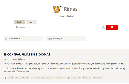 Woxikon rimas sinónimos on line