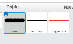 Agujas del reloj en Scratch