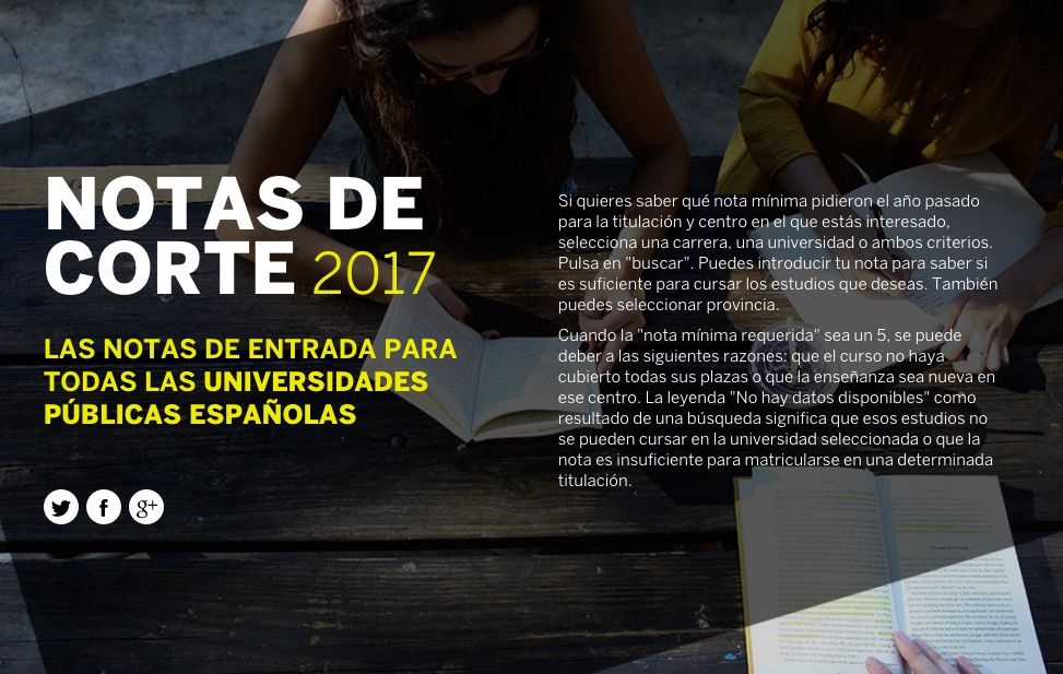 El País – Notas de corte 2017