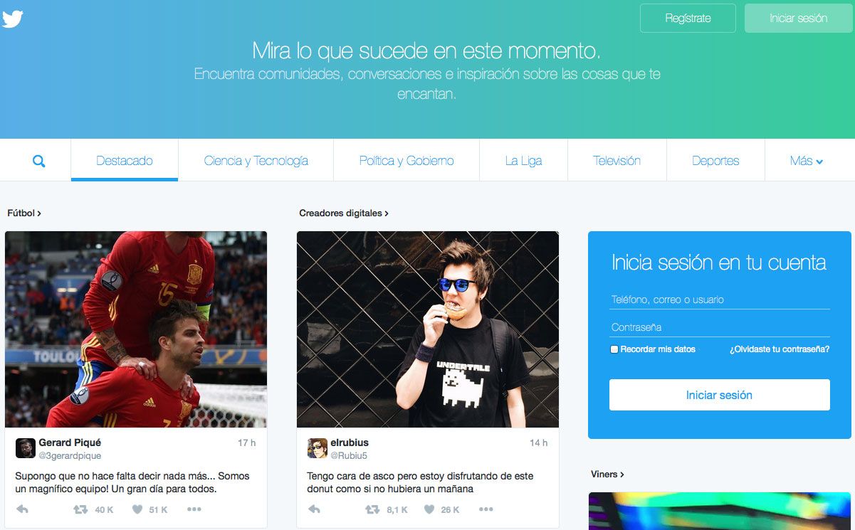 Twitter main page