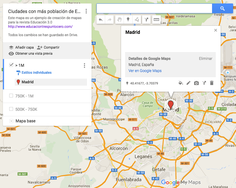google-crear un mapa en Google Maps