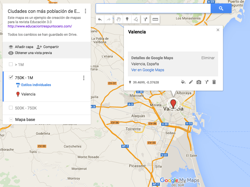 google crear un mapa en Google Maps