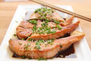 Salmón Teriyaki buena alimentación