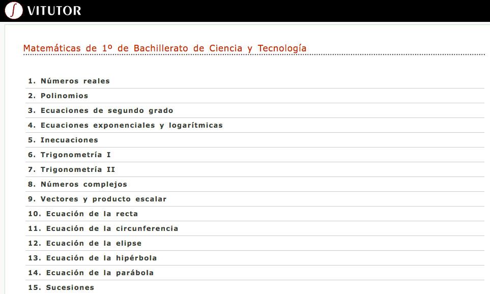 Vitutor matemáticas en bachiller