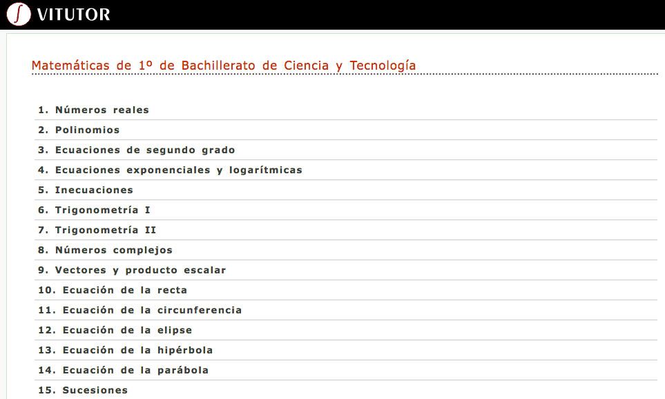 Vitutor Matemáticas En Bachiller