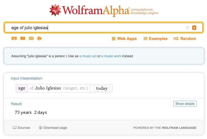 usar Wolfram Alpha en clase