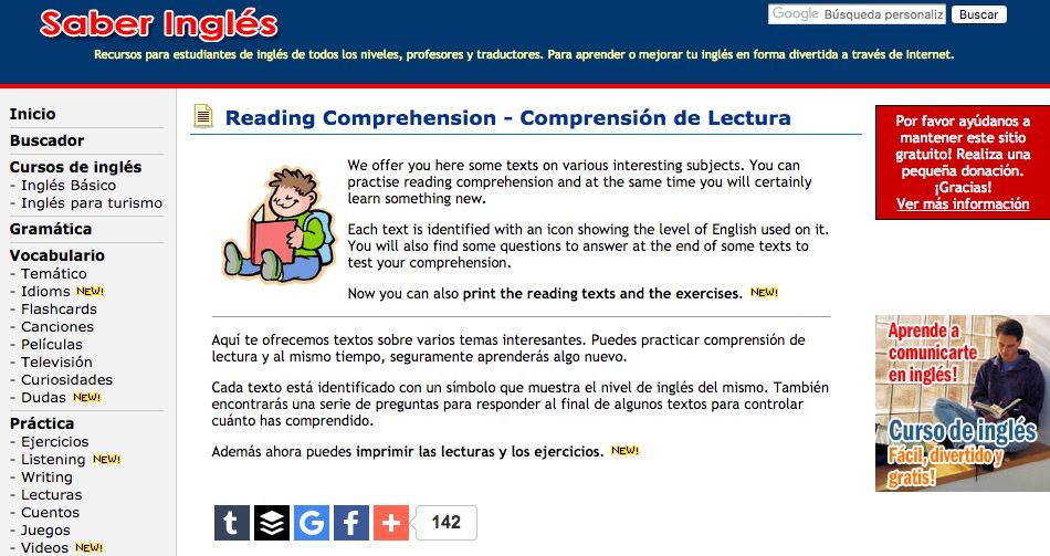 Saber Inglés webs para aprender inglés