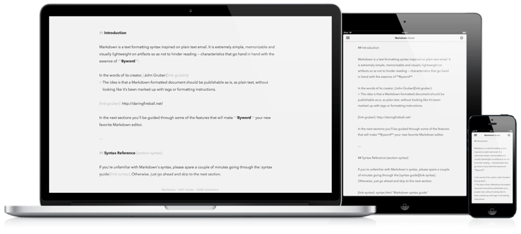 Byword - crear y modificar documentos