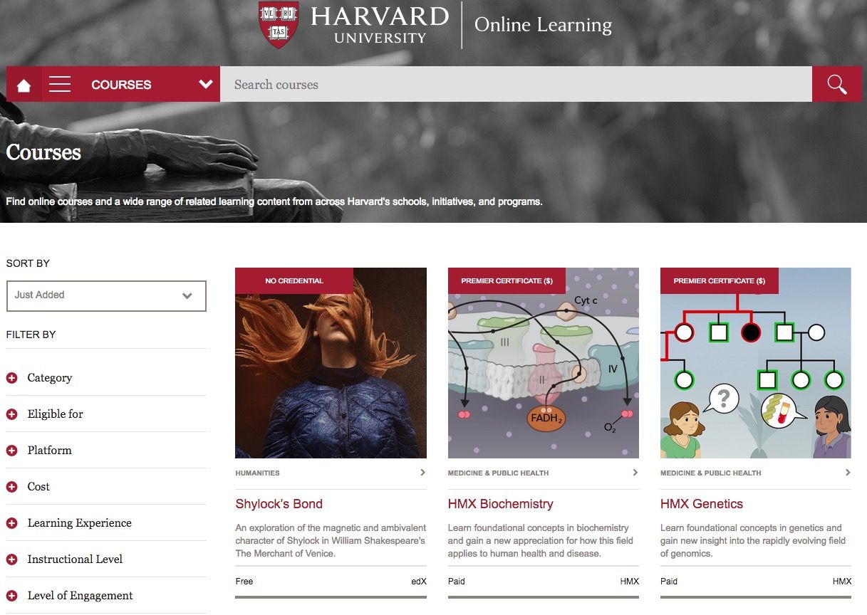 Harvard Online Learning - formación online