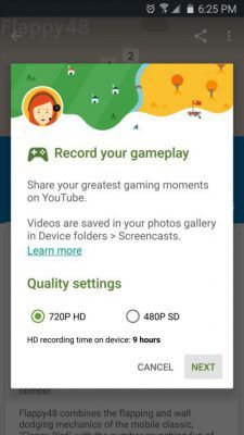 Google Play Juegos, Hacer Screencast
