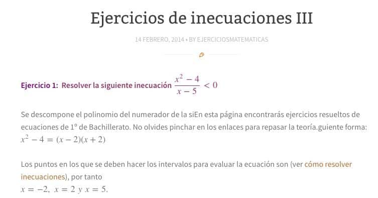 Ejercicios Matemáticas matemáticas en bachiller