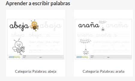 Plantillas para aprender a escribir 