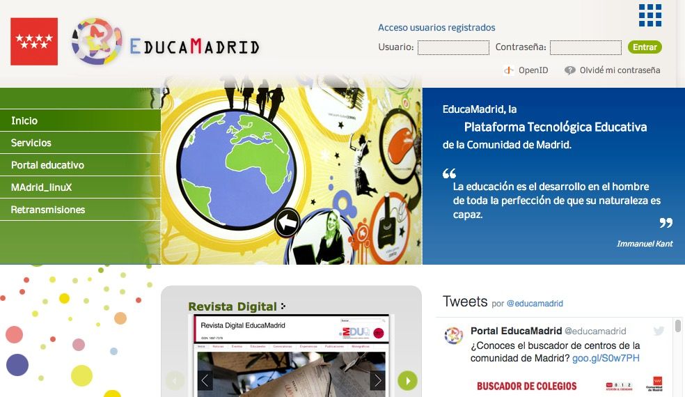 Portal educativo de Comunidad de Madrid