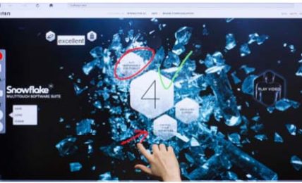 Monitores interactivos de Hitachi con el software Snowflake 2