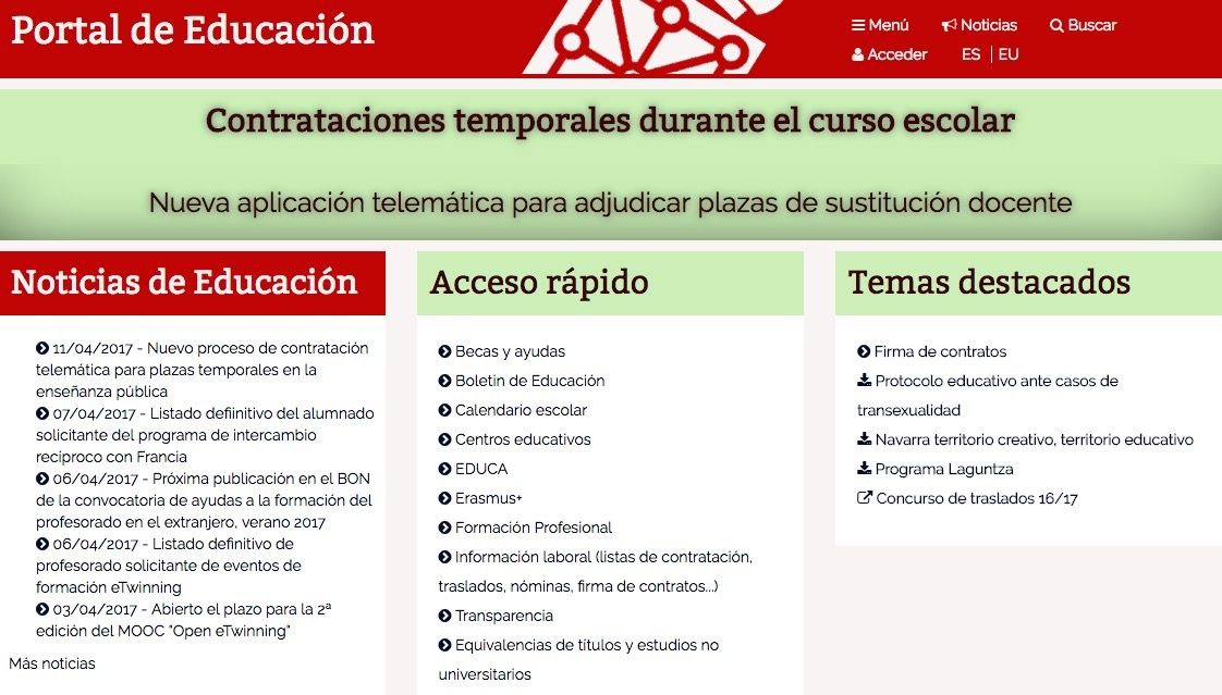 Portal educativo de Navarra