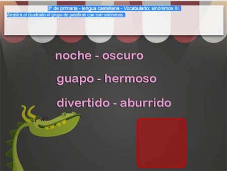 Juego de sinónimos para niños de Primaria