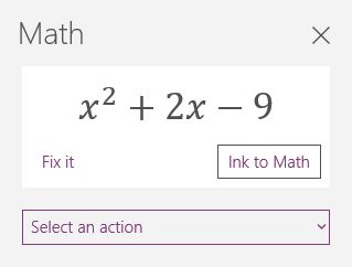 Matemáticas en OneNote