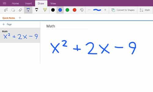 OneNote Matemáticas