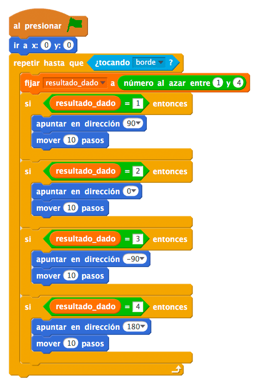 Scratch Dirección Aleatoria