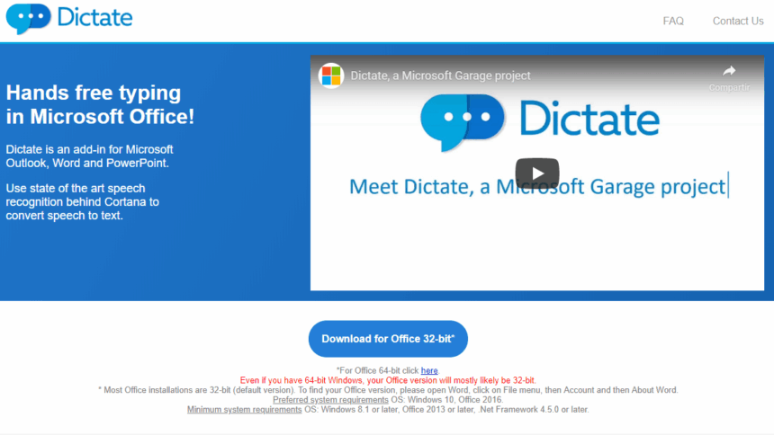 Dictate, una herramienta para escribir textos con la voz